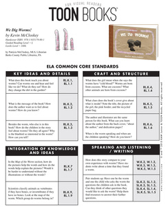 A sheet explaining the ELA common core standards and how they relate to We Dig Worms