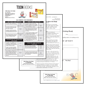 Sheets outlining the ELA Common Core Standards, and a lesson plan and student activity sheet for Little Mouse Gets Ready