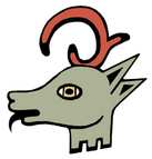 An Aztec-style deer head illustration