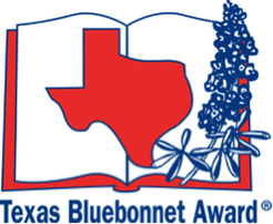 A logo of the Texas Bluebonnet Award, showing that The Dragon Slayer: Folktales from Latin America was selected for their 2019-20 Master List