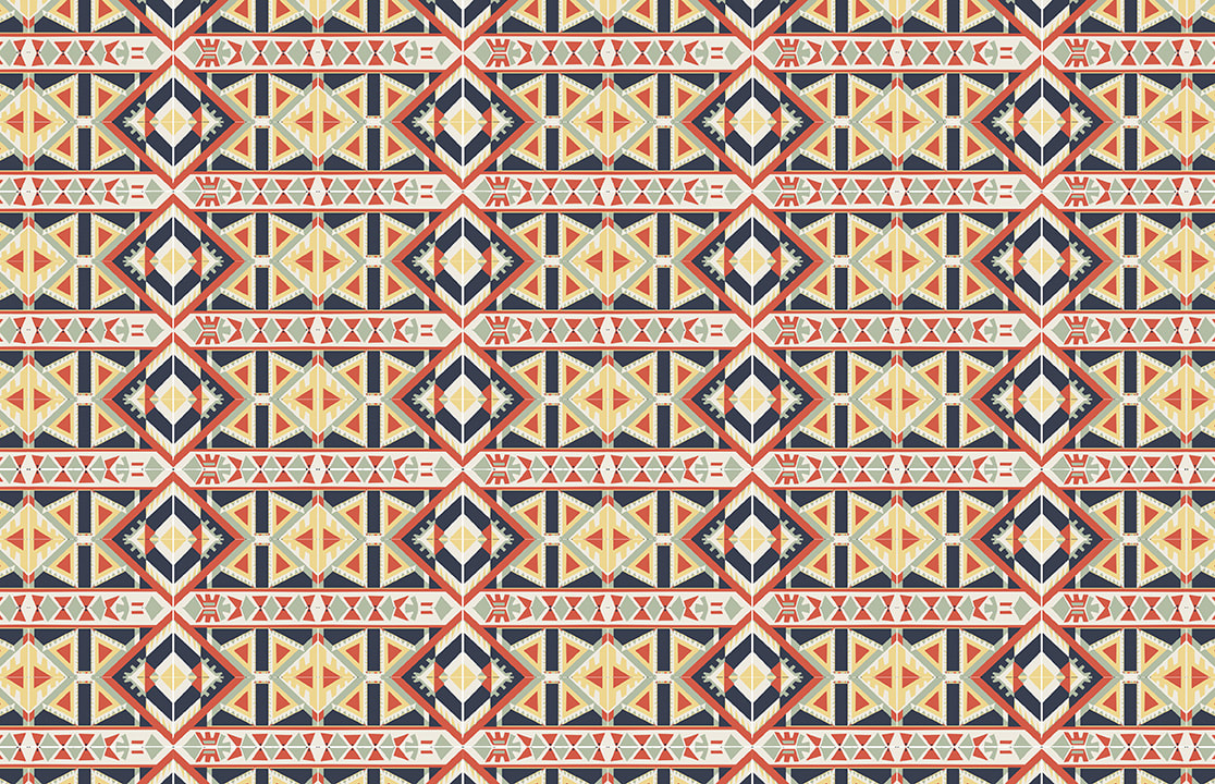 Aztec-inspired endpapers and design motifs pulled from the book
